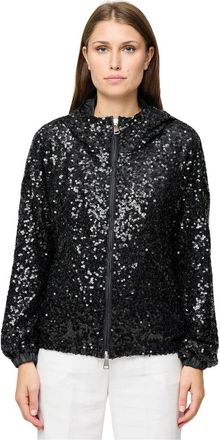 Ermanno Scervino Sequin Bomber Jacket - Dames - Zomerjassen - Zwart - XS - Polyester - Jassen