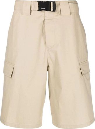 Off-white Beige Cargo Shorts met Afneembare Riem - Dames - Korte Broeken - Beige - L - Katoen - Korte Broeken