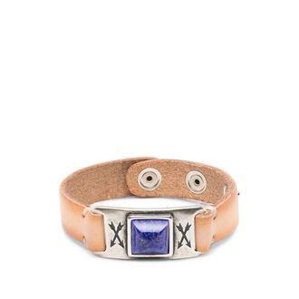 Eraldo Lapis-lazuli-embellished Leather Bracelet
