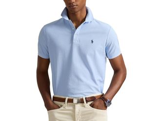 Polo Ralph Lauren Custom Slim Fit Honeycomb-Mesh Polo Mens Clothing Office Blue : 2XL, Cotton