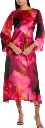 Johnny Was Flared Sleeve Dress In Ruby Bloom