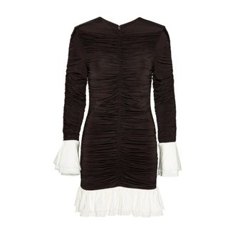 Rotate ROTATE Birger Christensen, Short Dresses, female, Brown, Size: S Rotate Dresses