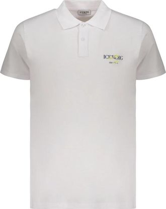 Iceberg Poloshirt met korte mouwen en logo - Heren - Polos - Wit - L - Katoen - Tops