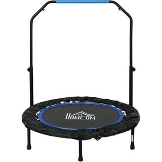 HOMCOM Tappeto Elastico Fitness &Oslash;102 cm Pieghevole con Manubrio Regolabile Blu