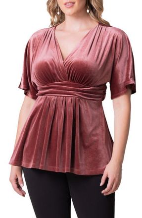 Kiyonna Park Avenue Velvet Top in Mauve Rose at Nordstrom, Size 1X