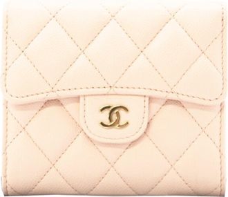 Chanel Matelasse Pink Leather Wallet (Tri-Fold) (Pre-Owned)