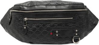 Gucci Guccissima Black Leather Sling Bag (Pre-Owned)