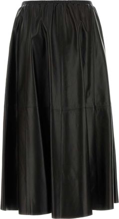 Alberta Ferretti Pelle Skirt - Black