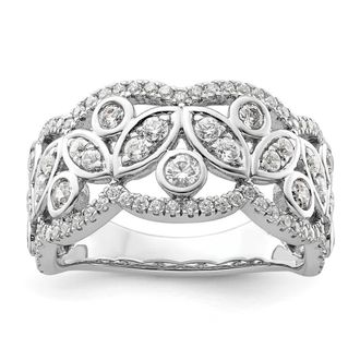 Diamond2Deal 14k White Gold Lab Grown Diamond Wedding Band Ring 0.9Ct Clarity- VS Color- G-H