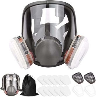 OEM Mascarilla Respiratoria Reutilizable - Filtro Doble Org&aacute;nico Y Part&iacute;culas - Para Pintura Soldadura Pulido - Kit 16 Piezas