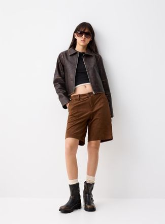 Twik Womens Faux-suede Bermuda short