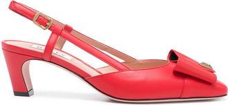 Bally 55mm bow-detail pumps - Red