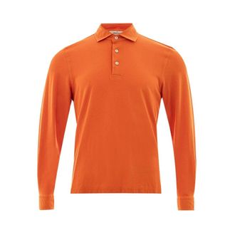 Gran Sasso Tops, Heren, Oranje, L, Katoen, Elegante Katoenen Polo