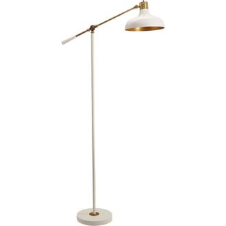 Brightech Wyatt Adjustable LED Reading Floor Lamp with Gold Accents in Cream With Gold Interior at Nordstrom
