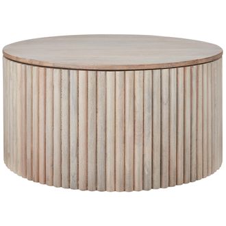 Beliani Beliani - Mesa De Centro Moderna Con Almacenaje Base Redonda De Madera De Mango Clara Kirkwood