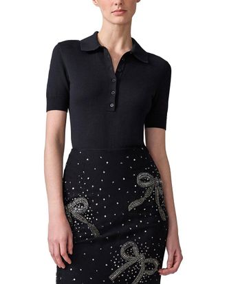 Carolina Herrera Silk-Blend Polo Shirt