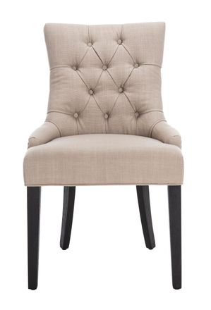 Safavieh Set de 2 sillas de comedor en abedul/lino, arena