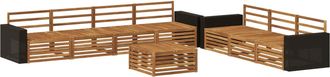 vidaXL Conjunto De Sof&aacute;s De Exterior 8 Uds. Natural Vidaxl