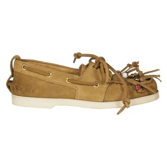 Golden Goose Sailor Shoes, female, Beige, Size: 11 US Mocassino Fringes Suede Upper