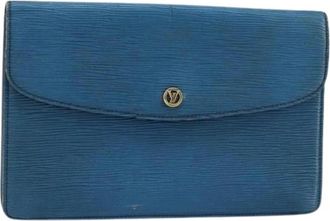 Louis Vuitton Pre-owned Vintage Clutch - Dames - Vintage Clutch - Blauw - ONE Size - Leer - Vintage