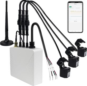 OEM Monitor De Energ&iacute;a Inteligente Para El Hogar Wifi Trif&aacute;sico, Pinza Amperim&eacute;trica Trif&aacute;sica Con 3 Sensores De Nivel De Circuito, 300 A, Monitor De Elec