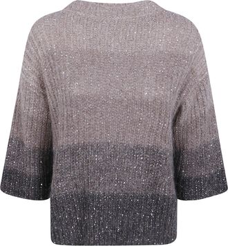 D.exterior D. EXTERIOR Sweater Short Sleeves Crystals Degrade
