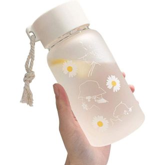 OEM Botella De Agua De Pl&aacute;stico Transparente Con Forma De Margarita, Taza De Viaje Con Correa Para Transportar, Para T&eacute; Y Bebidas - Crezuo