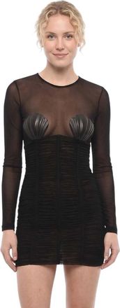 Dsquared2 Black Embellished Round Neck Mini Dress