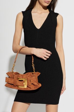 Balmain Baguette Shoulder Bag, Womens, Brown