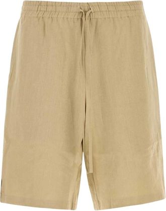 Le Kasha Betul Linnen Bermuda Shorts - Heren - Korte Broeken - Beige - L - Linnen - Korte Broeken