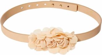 Lele Sadoughi Womens Petunia Flower Belt In Bisque