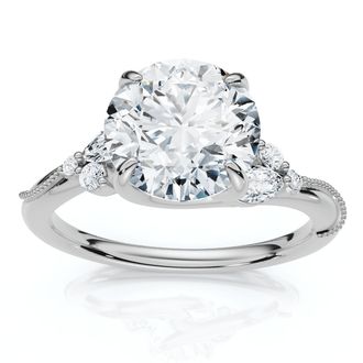 Pompeii3 Certified 2.10Ct Camellia Diamond Engagement Ring 14k Gold or Platinum Lab Grown