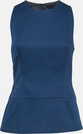 Victoria Beckham Navy Blue Cotton Sleeveless Top