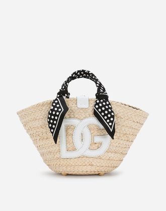 Dolce & Gabbana Kleine Tasche Kendra Aus Stroh Mit Dg-logo - Frau Shopper Mehrfarbig Onesize