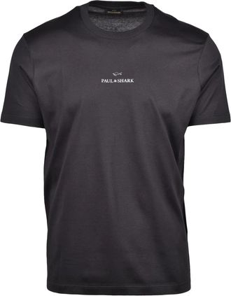 Paul & Shark Black Silver Cotton T-Shirt