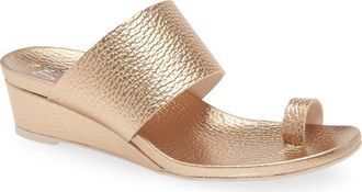 Pedro Garcia Weilis Wedge Slide Sandal in Cava Cervo Lame at Nordstrom, Size 10.5Us