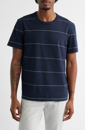 Madewell Allday Garment Dyed Cotton T-Shirt in Dark Navy Stripe at Nordstrom, Size Xx-Large