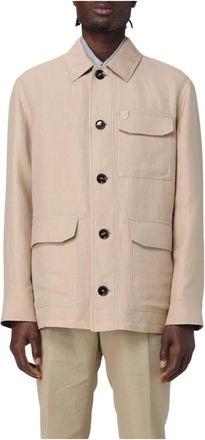 Brioni Lichtgewicht overshirt - Heren - Jassen - Beige - Maat: S Katoen