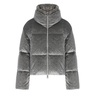 Herno Dames, Jassen, Grijs, Maat: S Velours