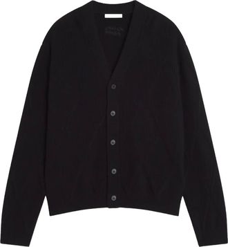 Maison Kitsuné Cardigan in lana a maniche lunghe - Nero