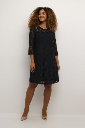 Cream Jersey jurk Feminine black