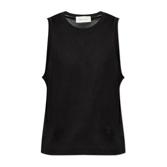 Ami Sleeveless Tops, male, Black, Size: L Ami de Coeur Tank Top