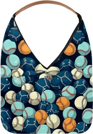 Generic Baseball Ball Background Reusable Lightweight Grocery Bags - Foldable Into Compact Pouch, Washable & Sturdy, Multipurpose for Shopping and Travel