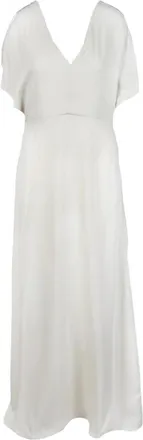 Fabiana Filippi Lange Jurk met Strass Details - Dames - Maxi kleedjes - Beige - S - Kleedjes