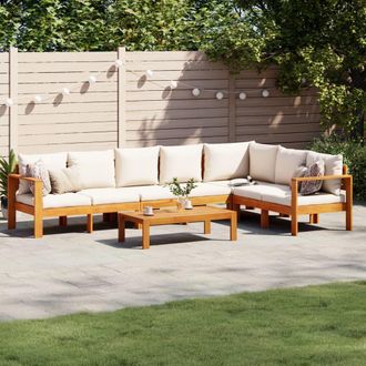 vidaXL Set De Sof&aacute;s De Jard&iacute;n Con Cojines 5 Pzas Madera Maciza Acacia Vidaxl