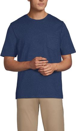 Lands End Super-T Short Sleeve T-Shirt with Pocket in Nautical Blue Heather at Nordstrom, Size Xx-Large