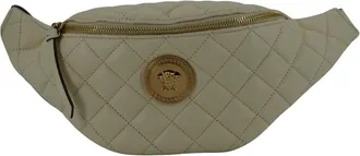 Versace White Lamb Leather Belt Womens Bag