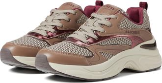 Skechers Womens Hazel-Metallic Soiree Sneaker, Brown/Rose Gold, 8