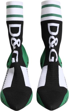 Dolce & Gabbana Green Stretch Sock Style Ankle Boots Womens Shoes