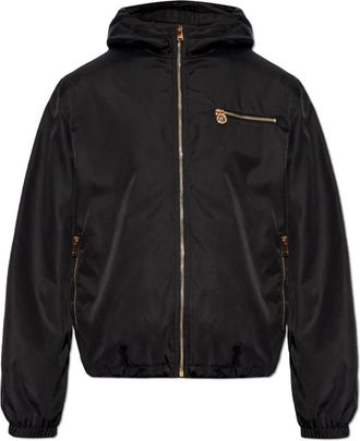 Versace Jas met logo - Heren - Zomerjassen - Zwart - M - Nylon - Jassen
